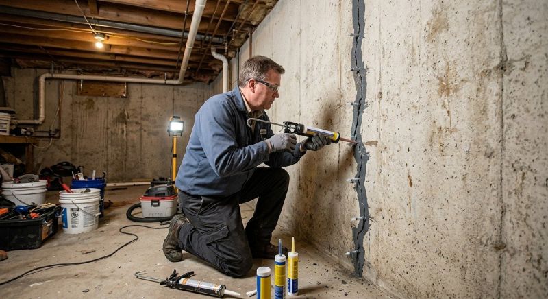 Basement Crack Repair in Middletown, NJ
