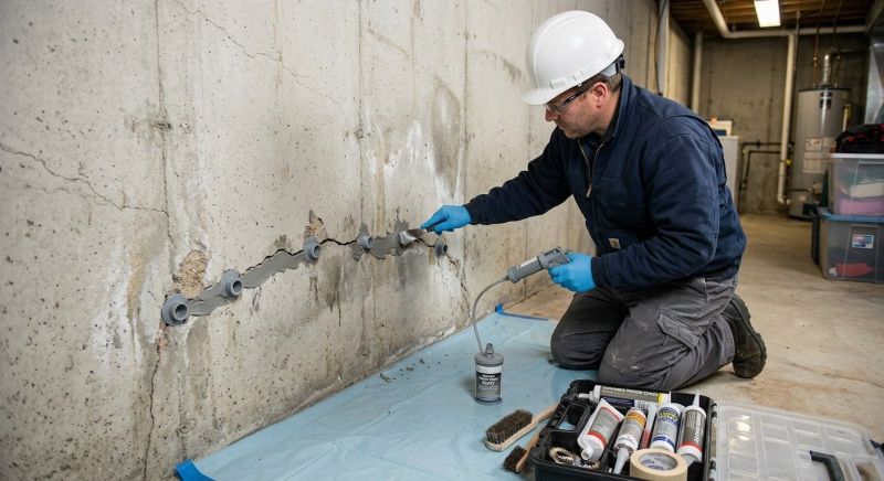 Basement Crack Repair in Middletown, NJ